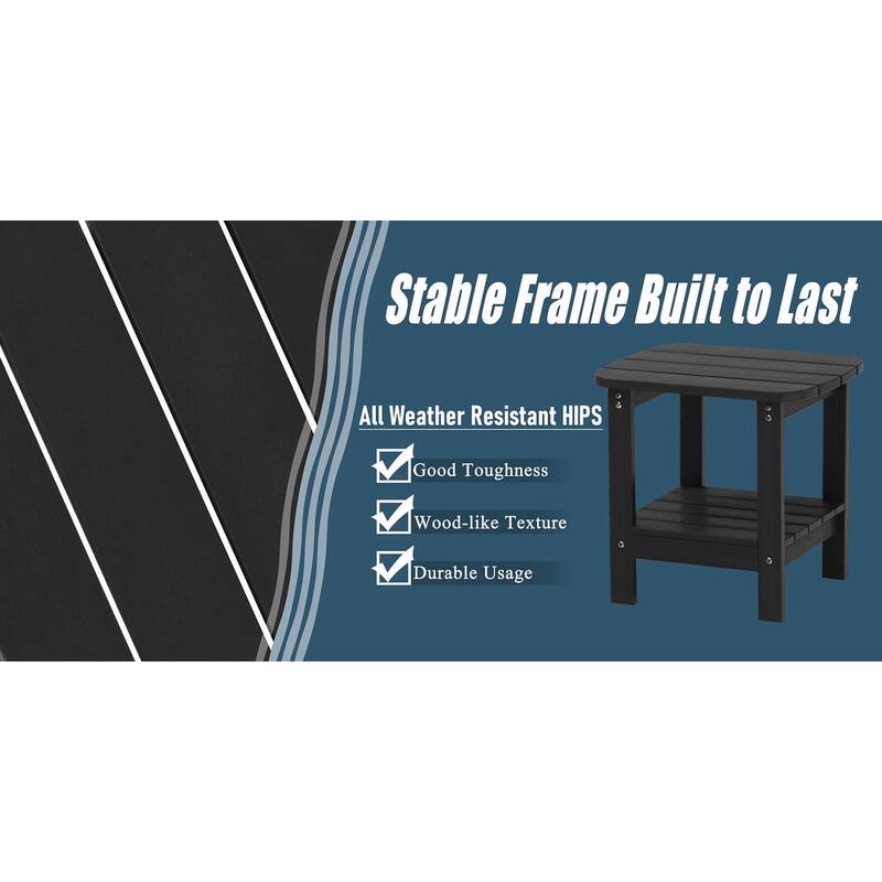 Clihome HIPS Outdoor Double Floor Resin Side Table