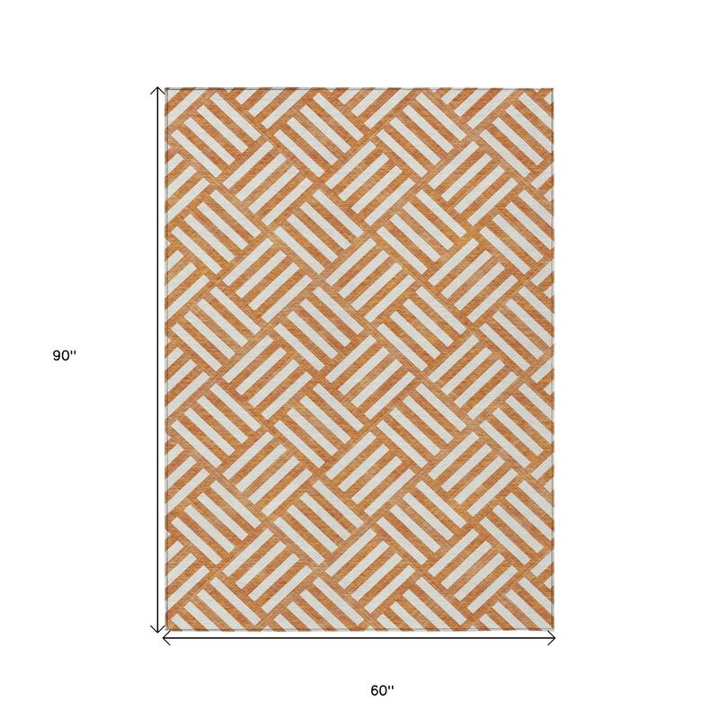 HomeRoots Geometric Transitional Rectangle Outdoor Rug