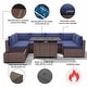 preview thumbnail 30 of 44, Outdoor 8 Pieces Sectional Wicker Sofa Set with Fire Pit