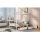 preview thumbnail 3 of 16, Full Size Canopy Platform Bed with Two Drawers - Modern Design, Storage Drawers, Suitable for Curtains
