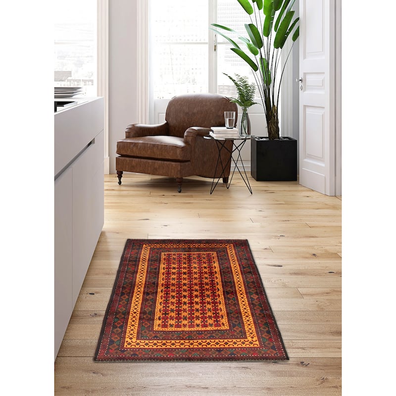 Teimani Orange Rug 3'7" x 6'0" - 3'7 x 6'0
