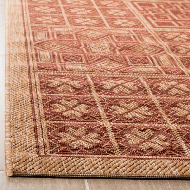 SAFAVIEH Courtyard Jacklyn Geometric Block Indoor/ Outdoor Area Rug