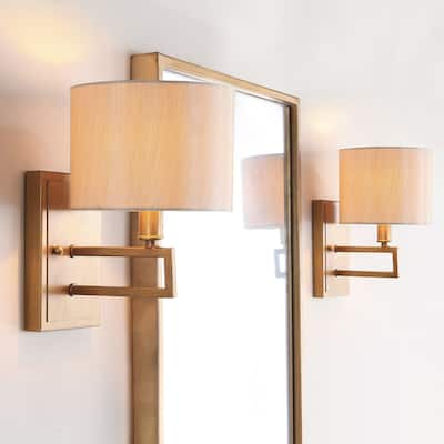 SAFAVIEH Lighting Melissia 9.5-inch Gold Sconce (Set of 2) - 6.5"x7.875"x9.5" - Antique Gold - 7Wx8Dx10H