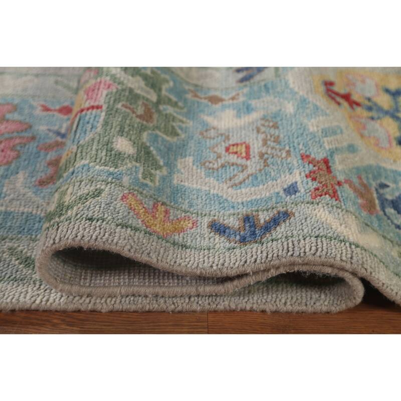 All-Over Oushak Oriental Area Rug Hand-Knotted Wool Carpet - 9'0" x 11'8"