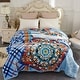 preview thumbnail 62 of 67, Heavy Crafted Thick Floral 9-pound Winter Fleece Blanket 85"x95" Blue Floral