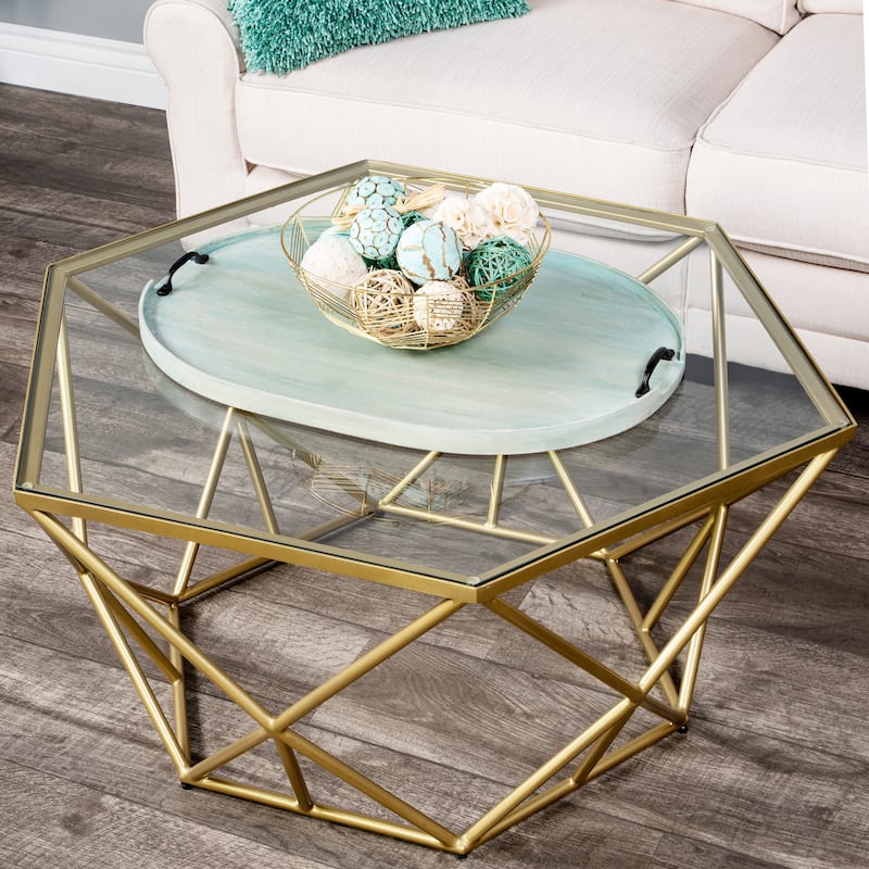 Handmade Butler Dubois Aged-Green Solid Mango Wood Serving Tray (India) - Green