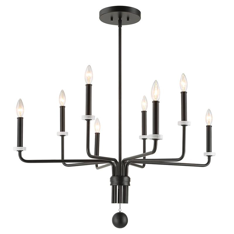 8-Light Adjustable Ceiling Chandelier - 34"