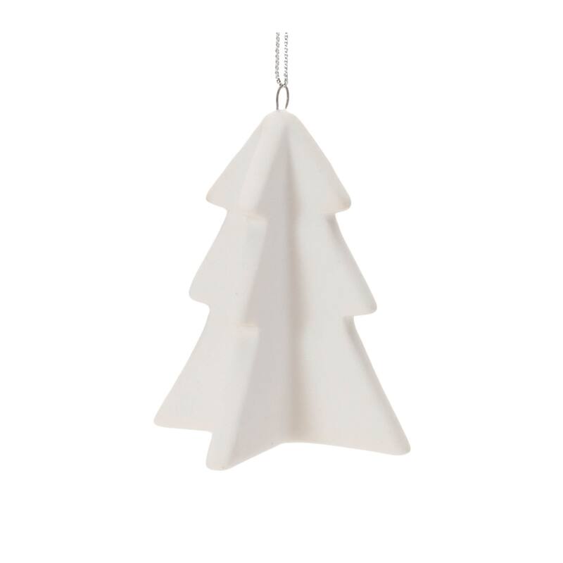 Ceramic Animal Christmas Ornaments - 3.5" - White - 6ct
