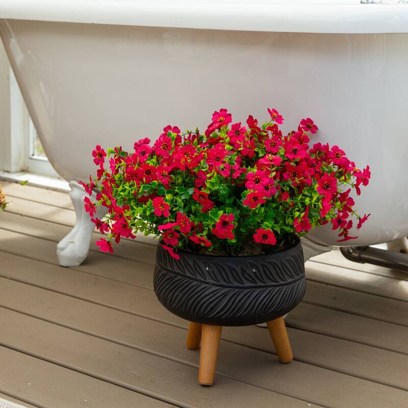 13-in UV Resistant Artificial Daisy Bush (Indoor/Outdoor) - Set of 12