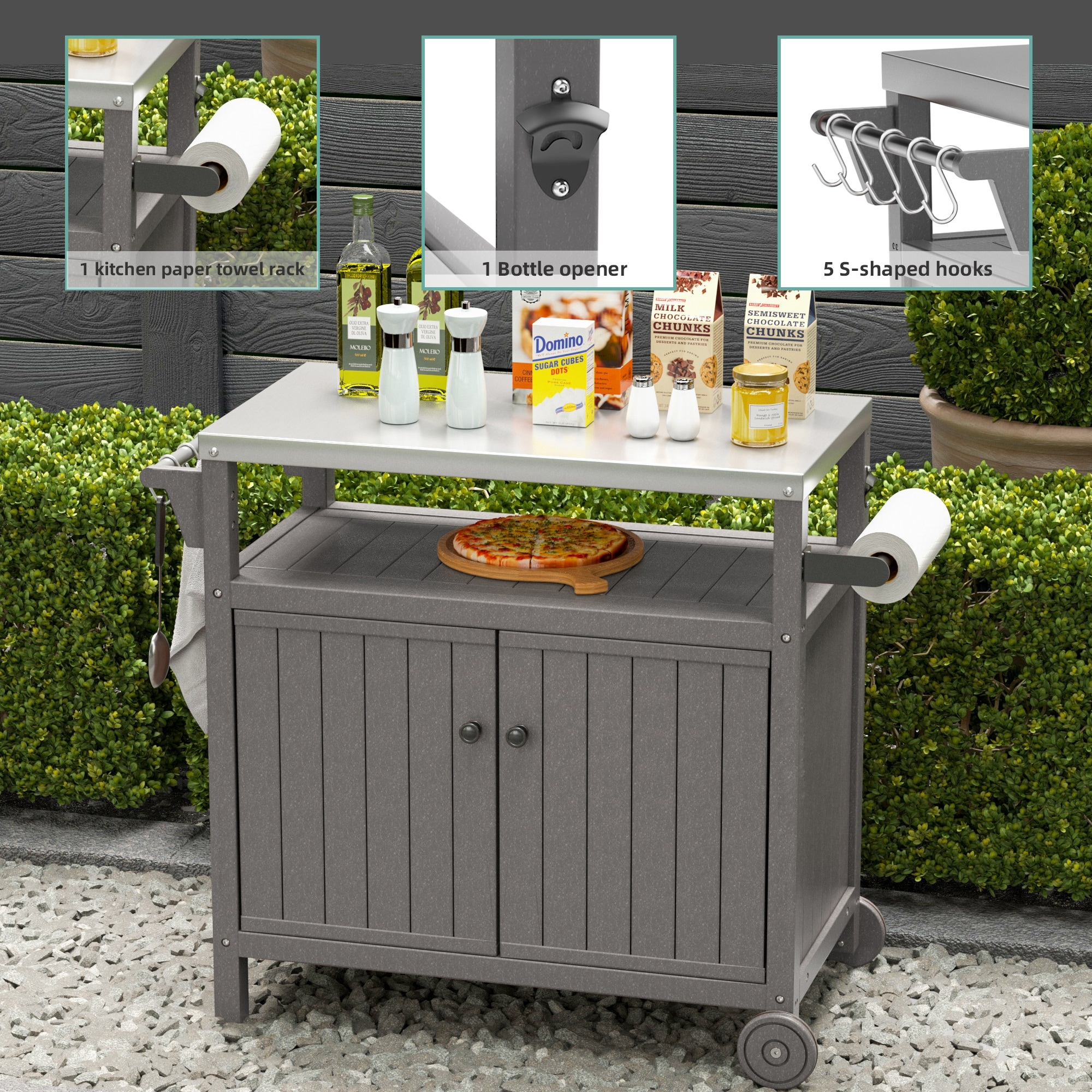 Outdoor grilling cabinet clearance