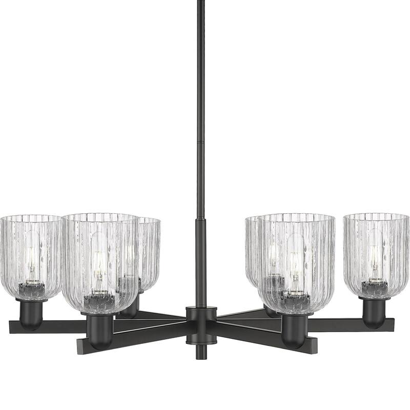 Innovations Lighting 716-6CR-11-35 Bridal Veil Chandelier Bridal Veil - Matte Black / Clear