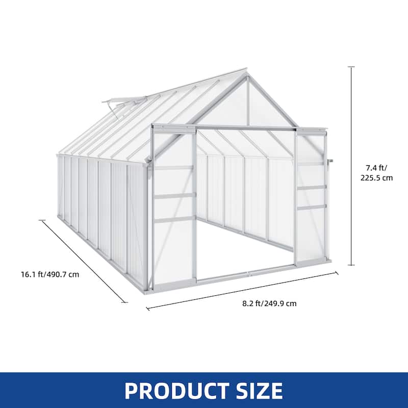 Moasis 8'/10' X 10'/12' Walk-in Hobby Greenhouse