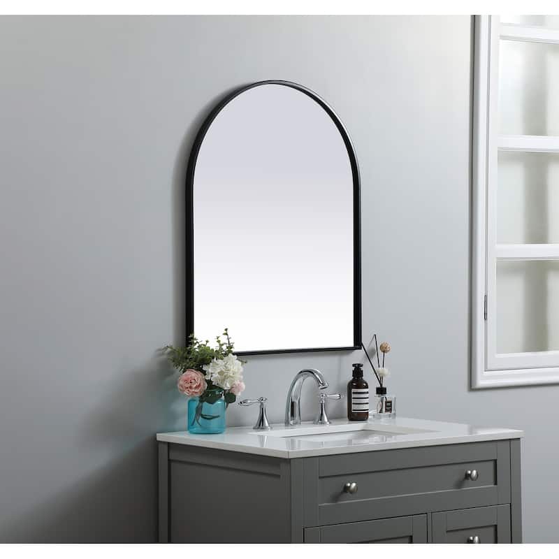 Indigo Home Metal Frame Arch Mirror 24x30 Inch