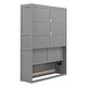 preview thumbnail 4 of 16, Full Murphy Bed Cabinet Folding Beds w/ Bookcase Headboard
