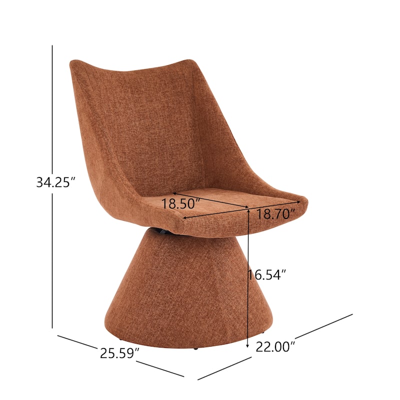 Christopher Knight Home - Modern 180° Swivel Upholstered Dining Chairs Set with Metal Frame & Wrap-round Design, Set of 2