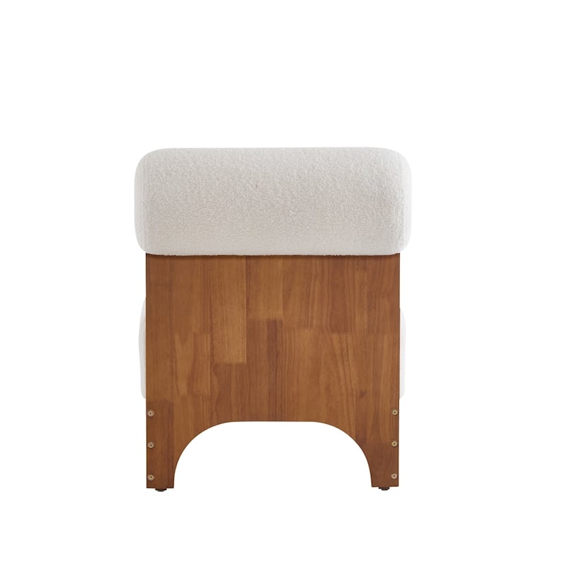 Modern Boucle Lounge Chair with Solid Wood Frame