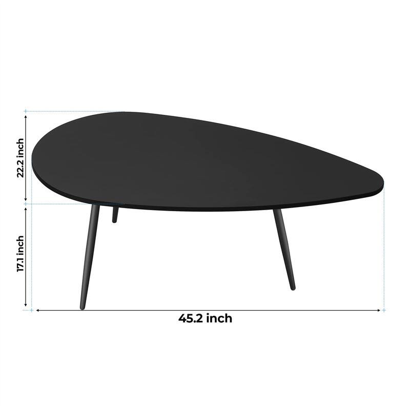 Coffee Tables for Small Space Unique Simple Oval - 22.2"D x 42.5"W x 17.1"H