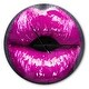 preview thumbnail 7 of 8, Designart 'Purple Lip Makeup' Oversized Shabby Chic Wall CLock 16 in. wide x 16 in. high