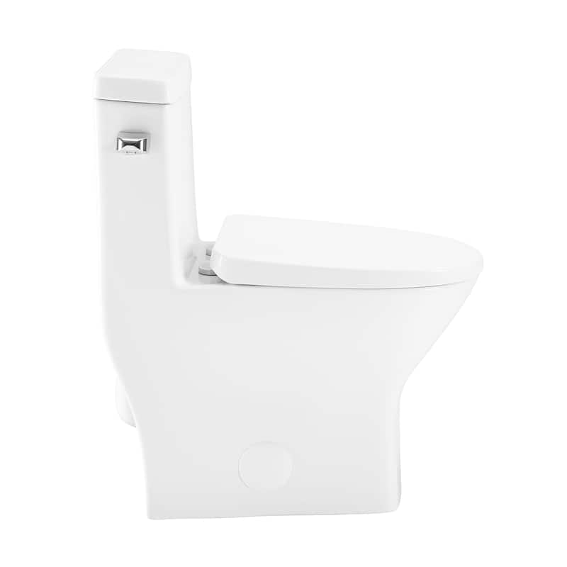 Malta Ii One-Piece Round Toilet With Left Side Flush, 10" Rough-In 1.28 Gpf - 13.98" x 28.74" 24.02"