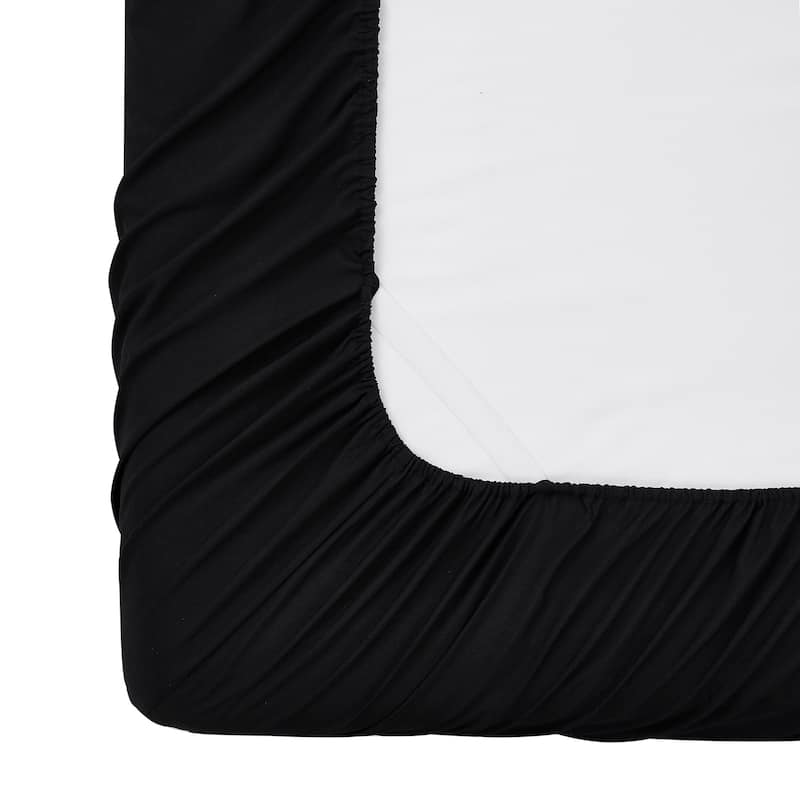 Sweet Home Collection Fitted Sheet Brushed Microfiber Bottom Sheets with Built in Sheet Straps