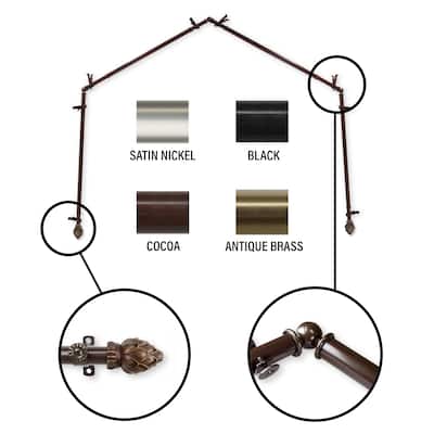 InStyleDesign Lotus 4-Sided Bay Window Curtain Rod