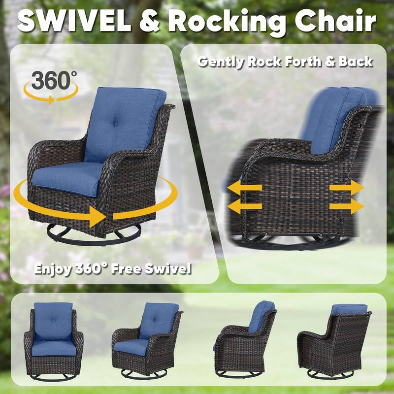 Pocassy Swivel Chairs with Cushion Glider Chair
