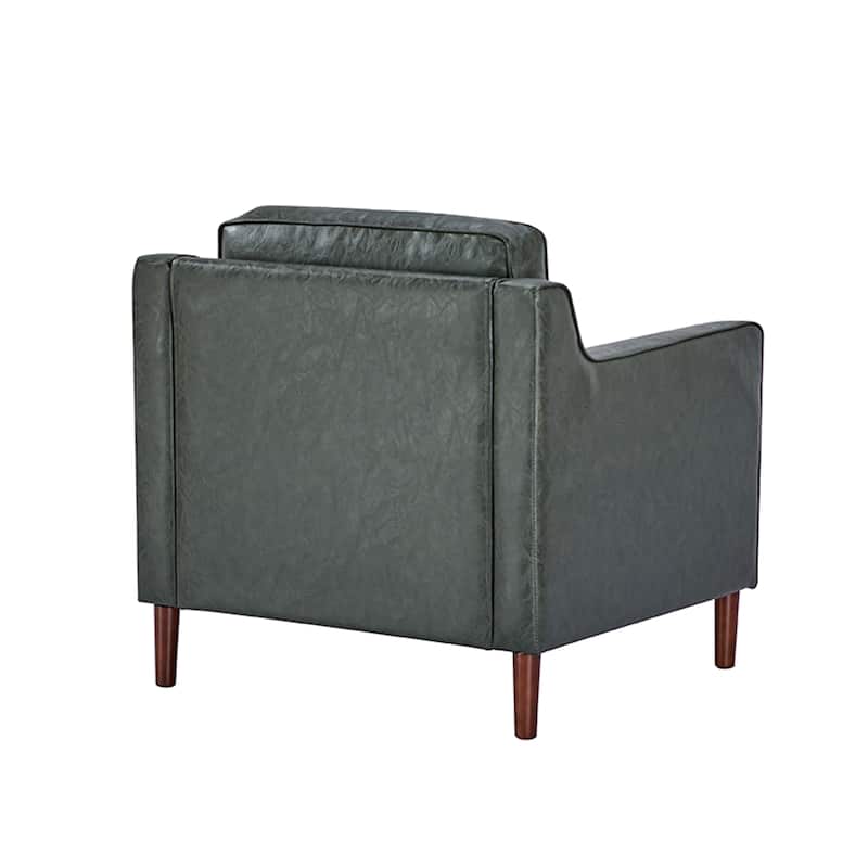 Sedona Modern Accent Chair, Faux Linen / Vegan Leather Armchair