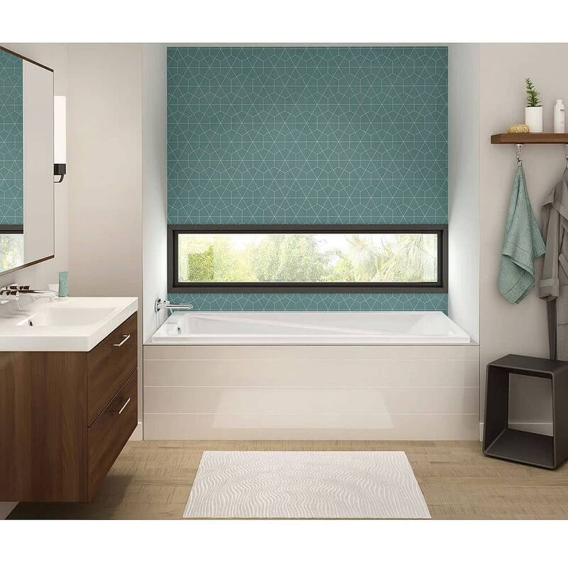 Maax Exhibit 72" Drop In Acrylic Soaking Tub with Reversible Drain and