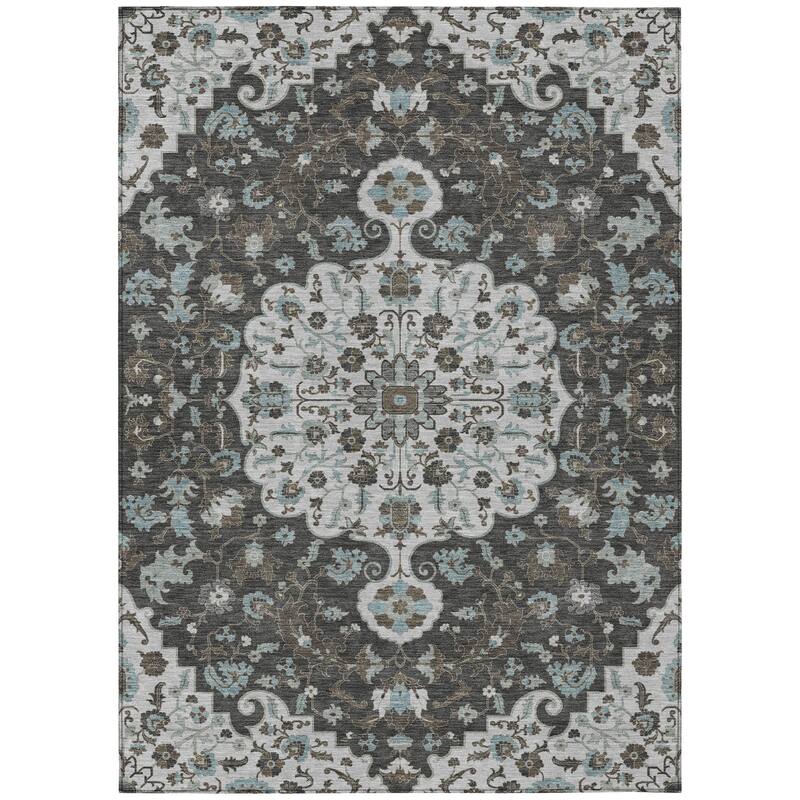 Machine Washable Indoor/ Outdoor Traditional Savannah Chantille Rug
