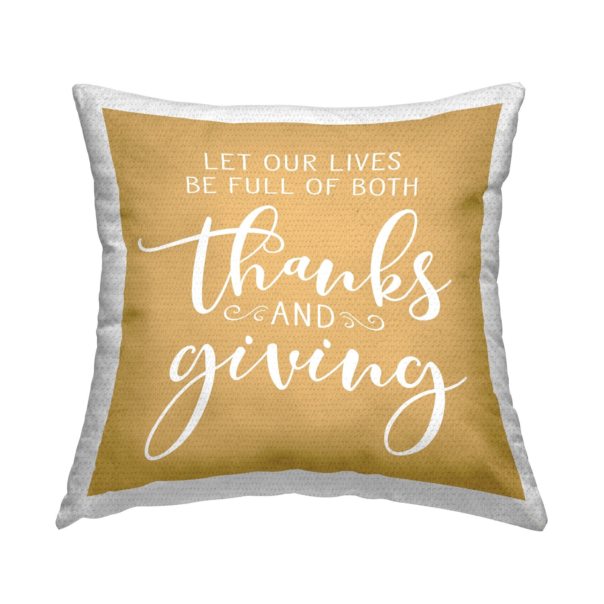 Give Thanks Square Printed Decorative Throw Pillow Cover