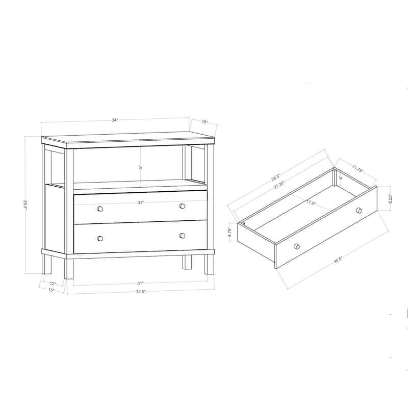 Indigo Road by Egypt Sherrod x East at Main Gemma Two-drawer Oversized Nightstand