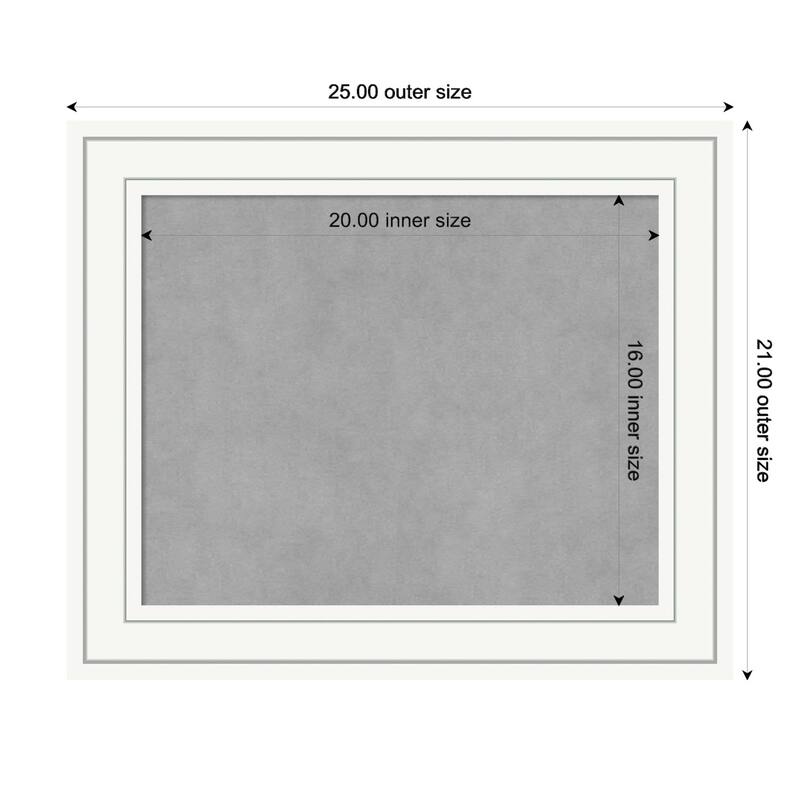 Amanti Art Craftsman White Framed Magnetic Board - Board Size 20x16