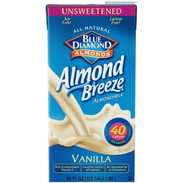 Almond Breeze Unsweetened Almondmilk -Vanilla - Case of 8 - 64 fl oz