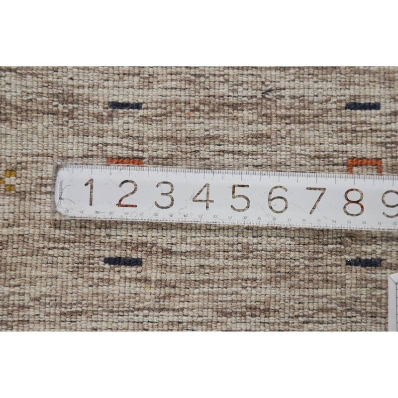 Hand Knotted Oriental 100% Wool Carpet Tribal Animal Pictorial Beige & Ivories Gabbeh Area Rug - 5' 9'' X 4' 0''