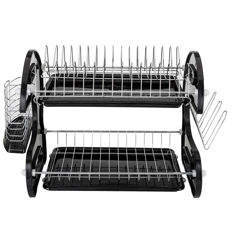 Multifunctional Dual Layers Bowls Collection Shelf Dish Drainer