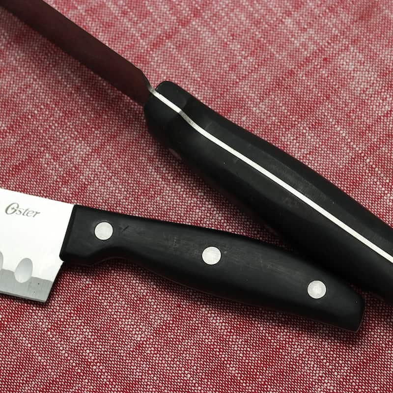 Cottar 2 Piece Stainless Steel Santoku Knife Set with Black Handles