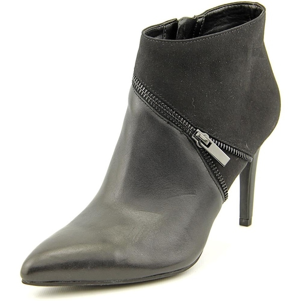 Bar III Festa Women Pointed Toe Canvas Black Ankle Boot