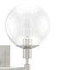 preview thumbnail 19 of 45, Hunter Xidane Vanity Wall Light - Bathroom, Mid Century Modern, Glam - Clear glass
