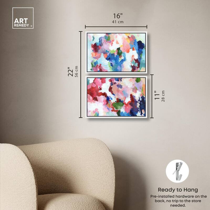 Bold Color Swirlz Canvas Set of 2 by Art Remedy