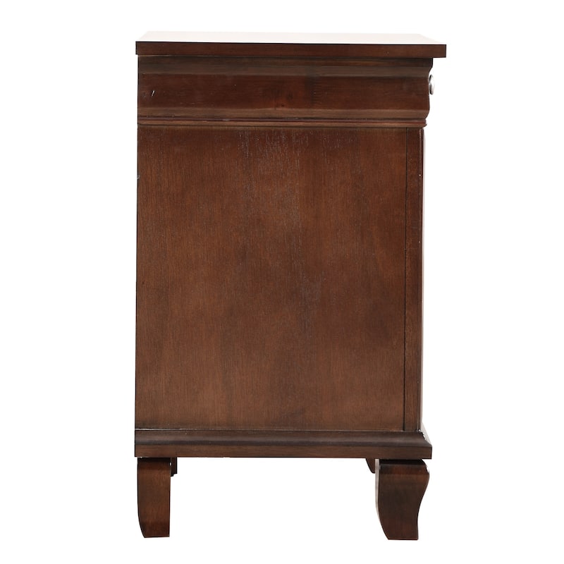 Cappuccino Finish Nightstand with 2 Drawers, Transitional Bedside Table for Bedroom Storage, Organization and Decor
