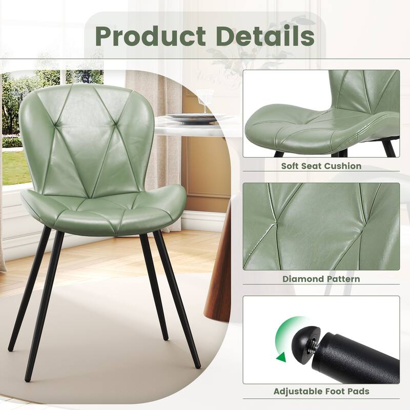 Upholstered Leather Dining Chair (Set of 2)