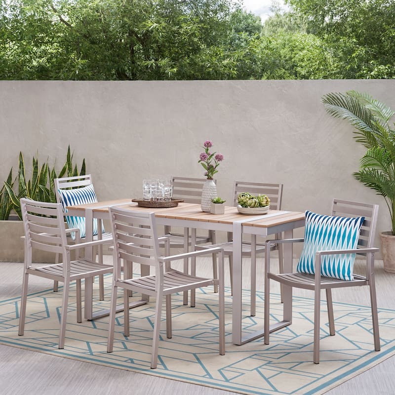 Cibola Outdoor Aluminum Outdoor 7 Piece Dining Set by Christopher Knight Home