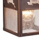 preview thumbnail 9 of 9, VAXCEL Bryce 13 in. H 1-Light Burnished Bronze Rustic Deer Outdoor Wall Sconce, Steel, Clear Seeded Glass Shade