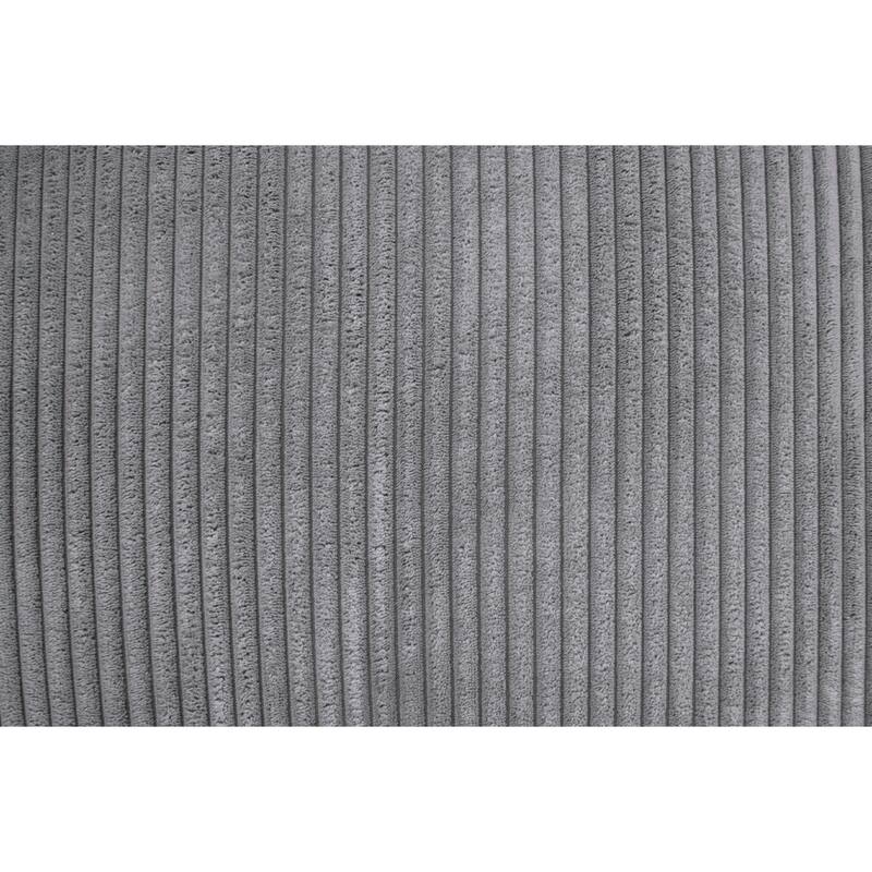 Lio 2pc XL Sectional Sofa with Chaise, 5 Throw Pillows, Gray Corduroy