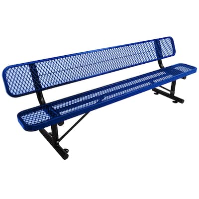 Outdoor Steel Bench With Backrest