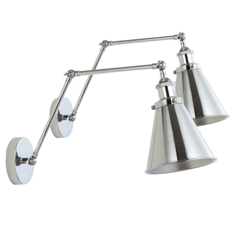 Elliot 7" Adjustable Arm Metal LED Wall Sconce, Chrome by JONATHAN Y