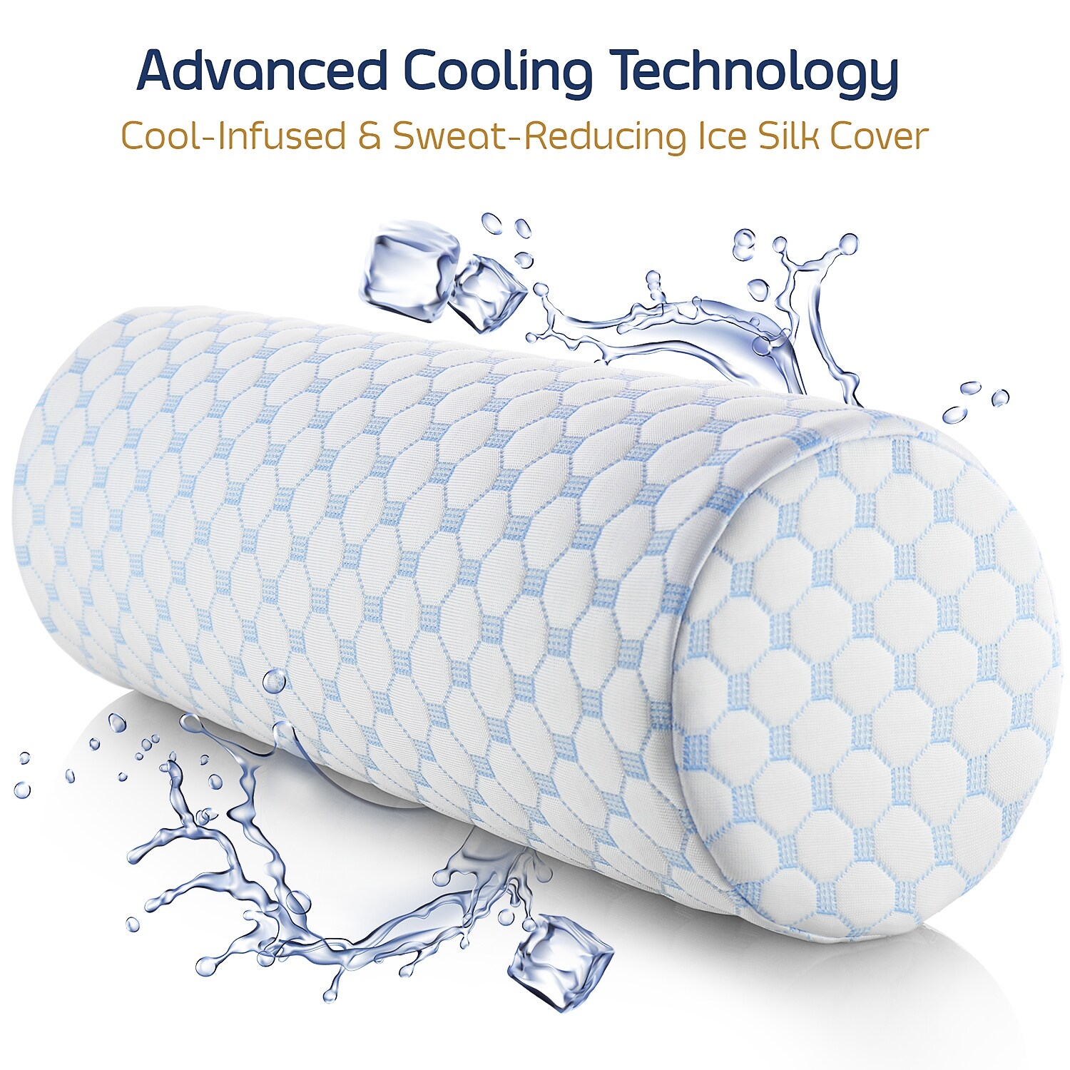Neck Roll Pillow - Memory Foam Cylinder Pillows for Spine Discomfort 