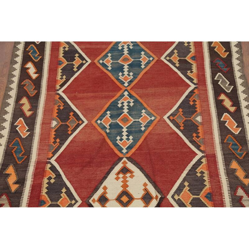 Tribal Kilim Qashqai Persian Vintage Area Rug Handmade Wool Carpet - 4'6"x 7'10"