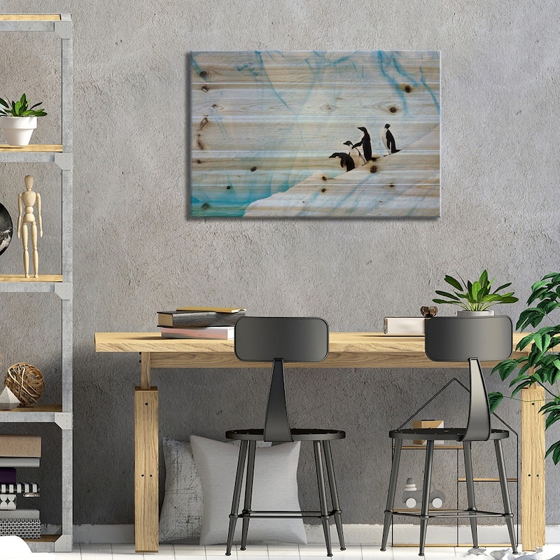 Adélie Penguins, Paulet Island Print On Wood by Hugh Rose - Multi-Color