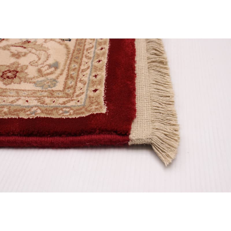 ECARPETGALLERY Machine Woven Lotus Mod Red Polypropylene Rug - 5'3 x 7'8